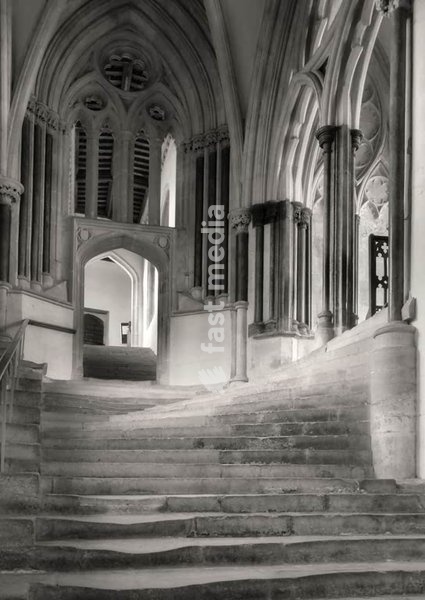 Stair case in the cathedral of Wells, England