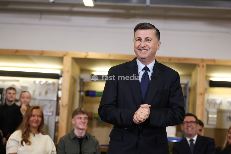 16/10/2026. Motherwell, United Kingdom. Prime Minister Andy Burnham visits New College Lanarkshire with Douglas Alexander, Secretary of State for Scotland