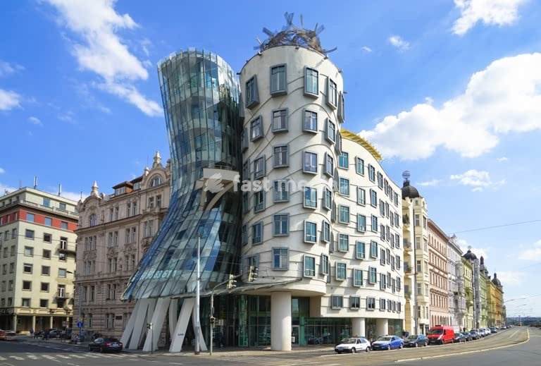 The Dancing House (Ginger & Fred) in Prague, Czech Republic – a deconstructivist landmark designed by Frank Gehry and Vlado Milunić