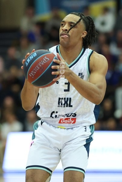 Brussels' Eric Boone Jr. pictured during a basketball match between Brussels and Oostende, Friday 16 October 2026 in Brussels, on day 3 of the 'BNXT League' Belgian and Dutch first division basket championship