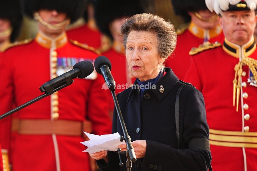 The Princess Royal, Senior Colonel of the Foot Guards, attending the Household Cavalry's centenary dedication of the Guards Memorial, at Horse Guards Parade, central London. Picture date: Friday October 16, 2026