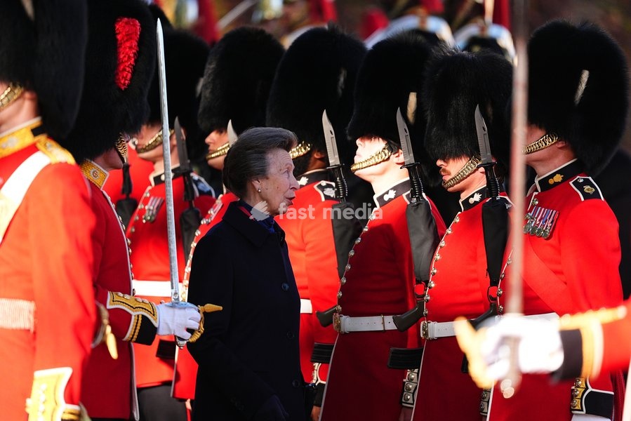 The Princess Royal, Senior Colonel of the Foot Guards, attending the Household Cavalry's centenary dedication of the Guards Memorial, at Horse Guards Parade, central London. Picture date: Friday October 16, 2026