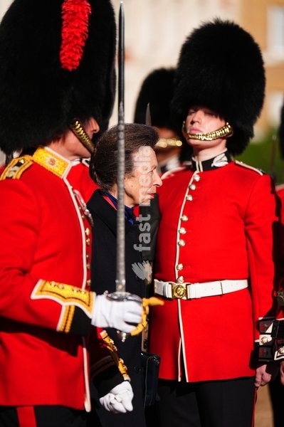 The Princess Royal, Senior Colonel of the Foot Guards, attending the Household Cavalry's centenary dedication of the Guards Memorial, at Horse Guards Parade, central London. Picture date: Friday October 16, 2026