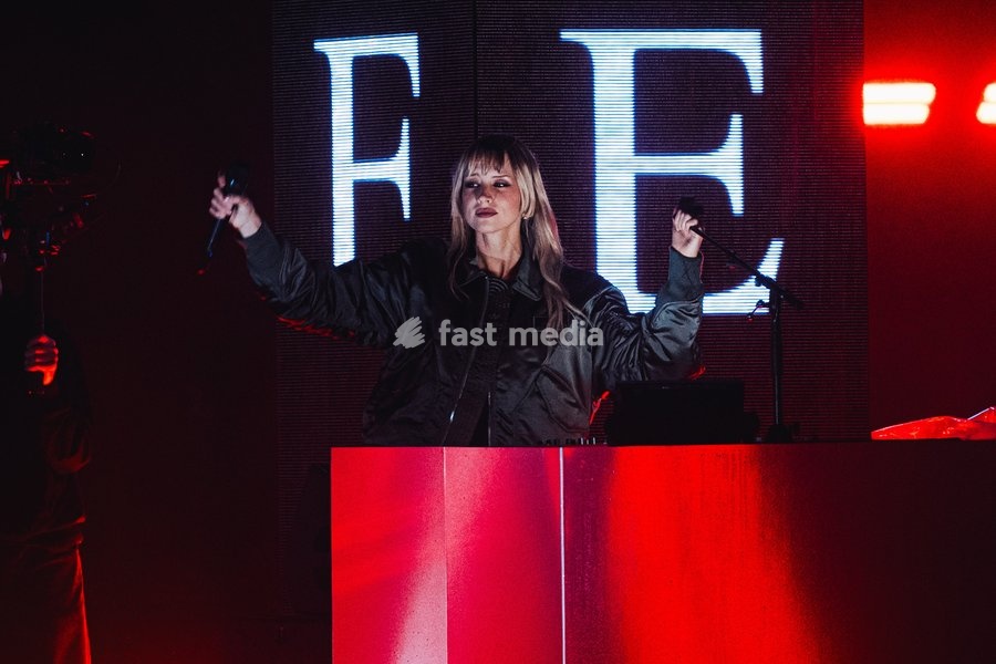 Belgian singer Angèle pictured during the "Angele Instinct Release Party", a surprise party organized by the Brussels singer to celebrate the release of her album "Instinct" at the Grote Markt/ Grand Place, in Brussels, Friday 16 October 2026