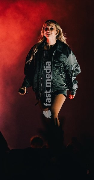 Belgian singer Angèle pictured during the "Angele Instinct Release Party", a surprise party organized by the Brussels singer to celebrate the release of her album "Instinct" at the Grote Markt/ Grand Place, in Brussels, Friday 16 October 2026