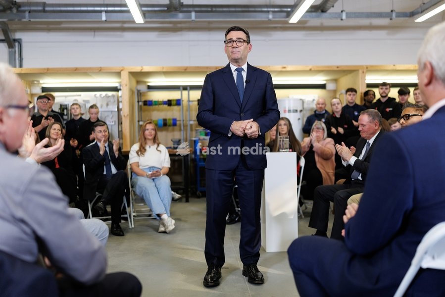 16/10/2026. Motherwell, United Kingdom. Prime Minister Andy Burnham visits New College Lanarkshire
