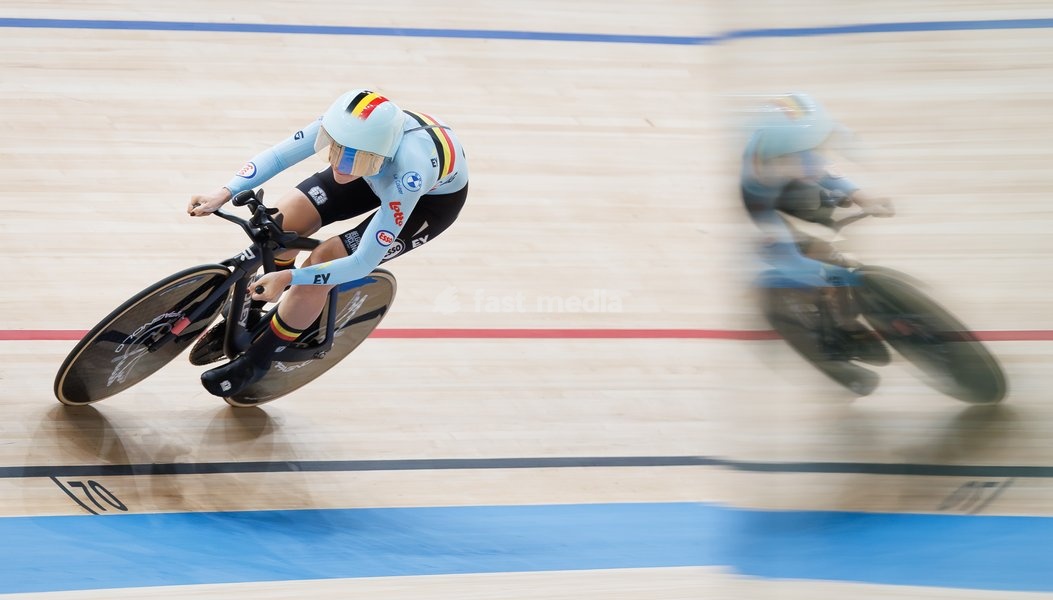 Belgian Marith Vanhove pictured in action during the Women's 1 km time trial event at the UCI Track Cycling World Championships in Shanghai, China on Saturday 17 October 2026. The worlds are taking place from 14 to 18 October 2026
