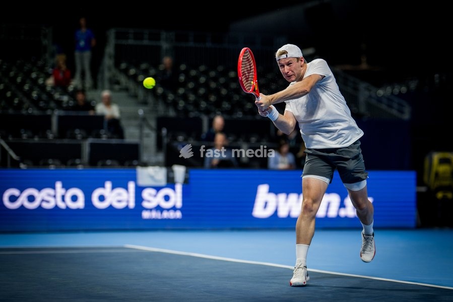 Gauthier Onclin of Belgium pictured in action during the European Open ATP tennis tournament in Brussels, on Saterday 17 October. This year's edition of the tournament is taking place from 17 to 25 October