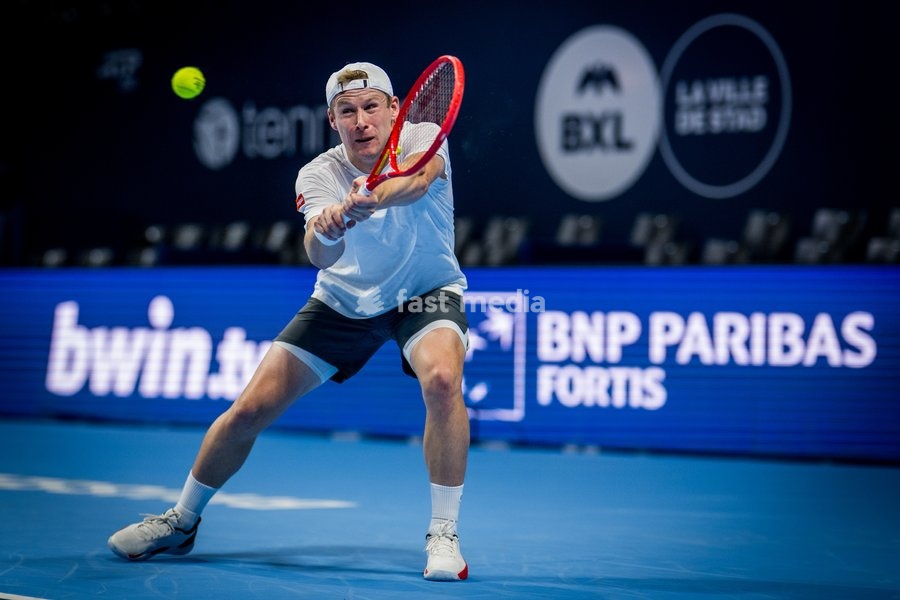 Gauthier Onclin of Belgium pictured in action during the European Open ATP tennis tournament in Brussels, on Saterday 17 October. This year's edition of the tournament is taking place from 17 to 25 October