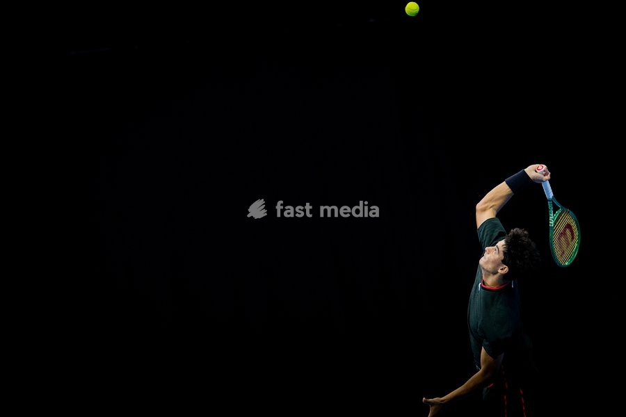 Federico Cina of Italy pictured in action during the European Open ATP tennis tournament in Brussels, on Saterday 17 October. This year's edition of the tournament is taking place from 17 to 25 October