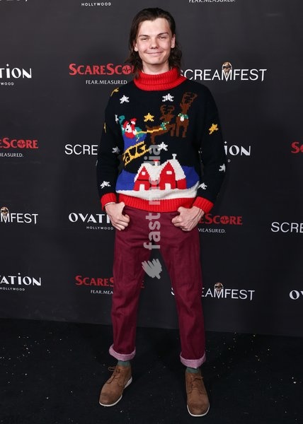 HOLLYWOOD, LOS ANGELES, CALIFORNIA, USA - OCTOBER 15: Zeke Jones arrives at the 26th Annual Screamfest Horror Film Festival - Closing Night - World Premiere of Briarcliff Entertainment's 'Christmas At The Kringles' held at TCL Chinese 6 Theatres at Ovation Hollywood on October 15, 2026 in…