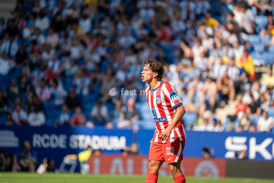 Giuliano Simeone of Atletico de Madrid during the LaLiga EA Sports matchday 9 fixture between RCD Espanyol and Atletico de Madrid at RCDE Stadium on October 17, 2026, in Barcelona, Spain