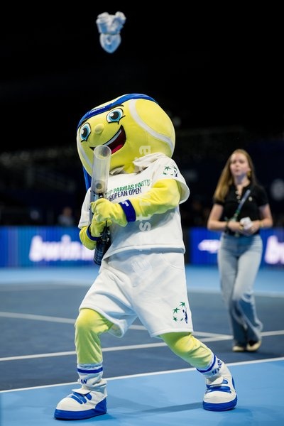 The tournament mascotte ACE is pictured during the European Open ATP tennis tournament in Brussels, on Saterday 17 October. This year's edition of the tournament is taking place from 17 to 25 October