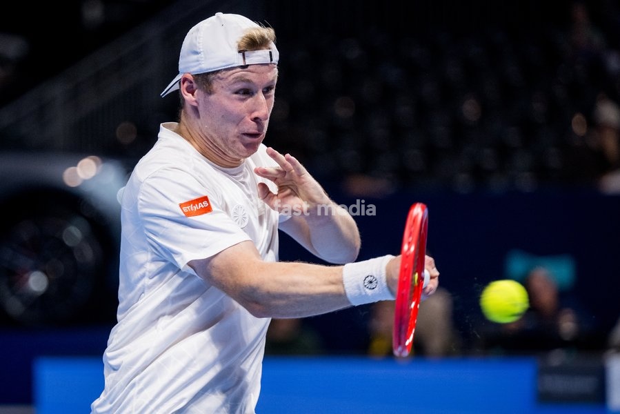Gauthier Onclin of Belgium pictured in action during the European Open ATP tennis tournament in Brussels, on Saterday 17 October. This year's edition of the tournament is taking place from 17 to 25 October