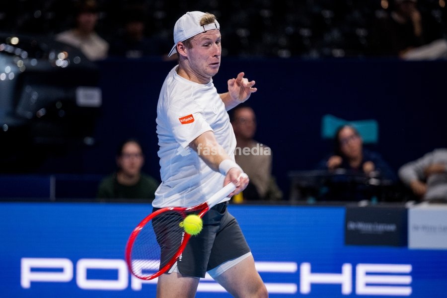 Gauthier Onclin of Belgium pictured in action during the European Open ATP tennis tournament in Brussels, on Saterday 17 October. This year's edition of the tournament is taking place from 17 to 25 October