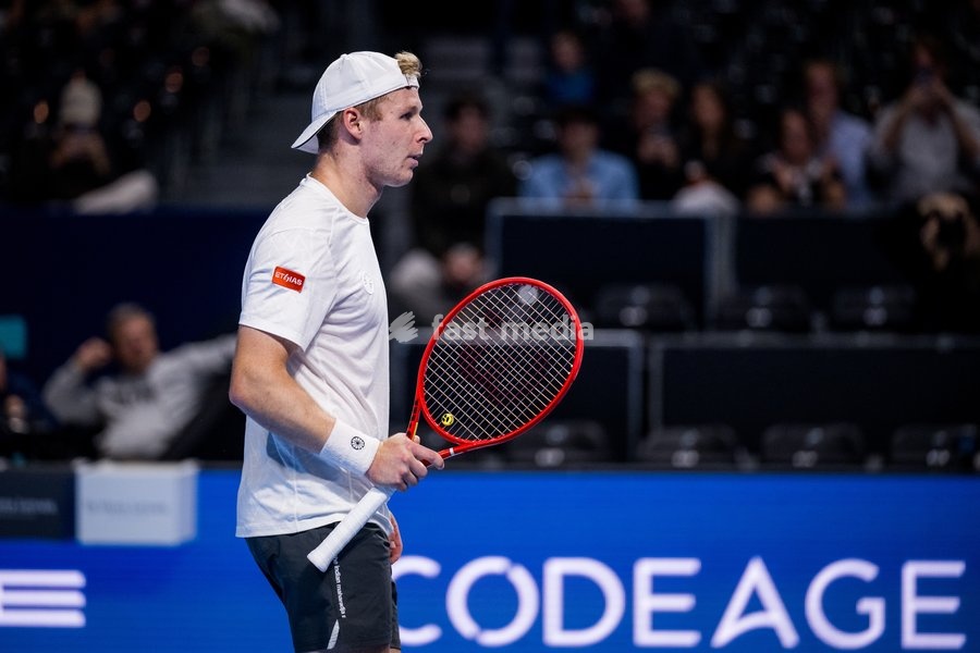 Gauthier Onclin of Belgium pictured in action during the European Open ATP tennis tournament in Brussels, on Saterday 17 October. This year's edition of the tournament is taking place from 17 to 25 October