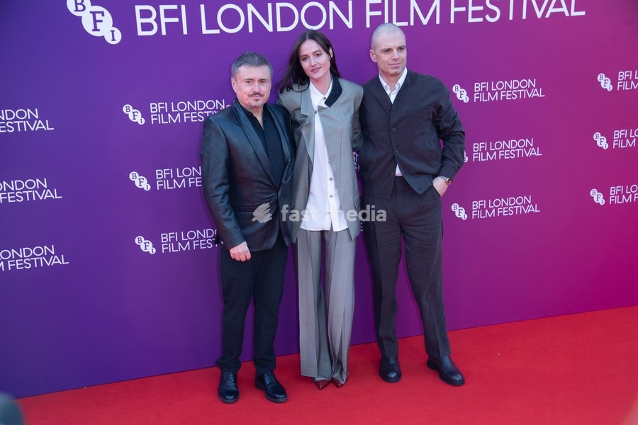 (L-R) - Cristian Mungiu, Renate Reinsve, Sebastian Stan attends the Festival Gala of 'Fjord' at The 70th BFI London Film Festival at Royal Festival Hall, Southbank, London, England, UK on Saturday 17 October, 2026