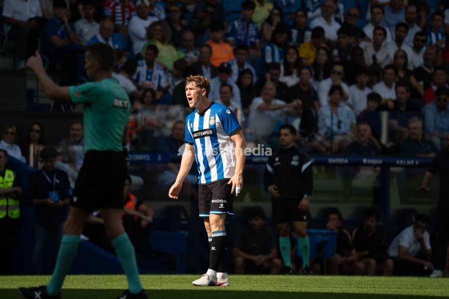 Clemens Riedel of RCD Espanyol during the LaLiga EA Sports matchday 9 fixture between RCD Espanyol and Atletico de Madrid at RCDE Stadium on October 17, 2026, in Barcelona, Spain