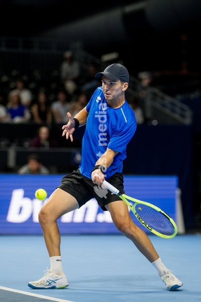 Andrea Guerrieri of Italy pictured in action during the European Open ATP tennis tournament in Brussels, on Saterday 17 October. This year's edition of the tournament is taking place from 17 to 25 October