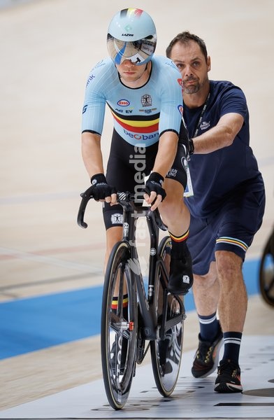 Belgian Fabio Van den Bossche pictured at the Men's omnium event at the UCI Track Cycling World Championships in Shanghai, China on Saturday 17 October 2026. The worlds are taking place from 14 to 18 October 2026