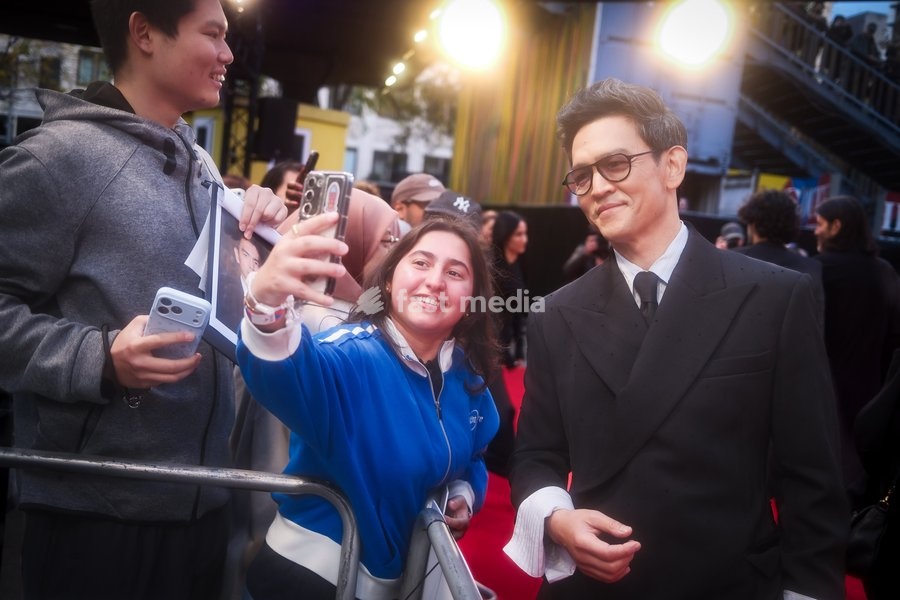 John Cho attends the red carpet for Gala Screening Of Your Mother Your Mother Your Mother screening during the London Film Festival 2026 on Saturday 17 October 2026 at Royal Festival Hall, London. John Cho Interacts With Fans