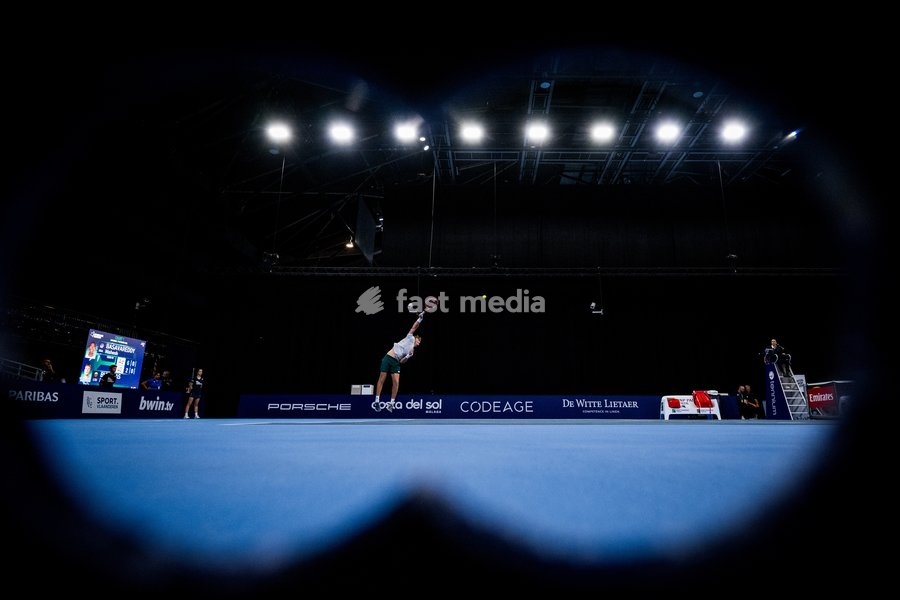 Edas Butvilas of Lithuania pictured in action during the European Open ATP tennis tournament in Brussels, on Saterday 17 October. This year's edition of the tournament is taking place from 17 to 25 October