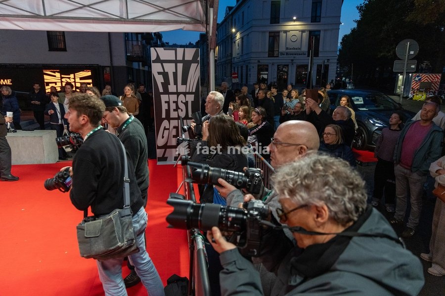 The press pictured during the Gent International Film Festival on Saturday 17 October 2026. Tonight will feature a screening of 'Le Faux Soir,' the new film of Belgian director Roskam