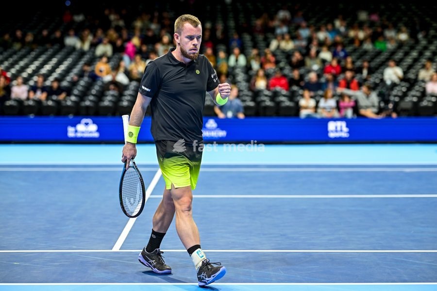 Remy Bertola of Switzerland is pictured during the European Open ATP tennis tournament in Brussels, on Saturday 18 October. This year's edition of the tournament is taking place from 17 to 25 October