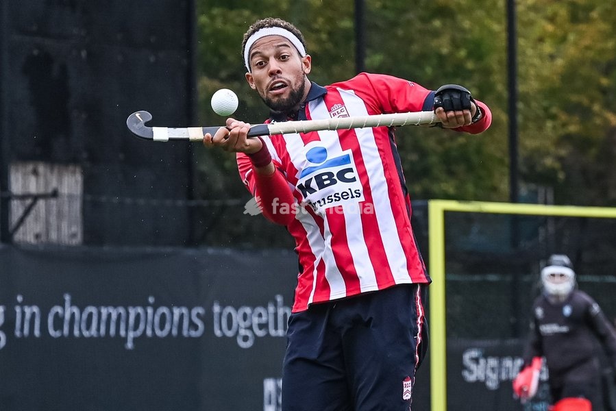 Leopold's Nelson Onana pictured during a hockey game between Braxgata and Leopold, Sunday 18 October 2026 in Boom, on day 6 of the Belgian first division hockey championship