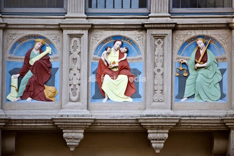 Hexenbuergermeisterhaus, ehemaliges Buergerhaus, Museum, Weserrenaissance, Detail, Lemgo, Ostwestfalen-Lippe, Nordrhein-Westfalen, Deutschland, Europa