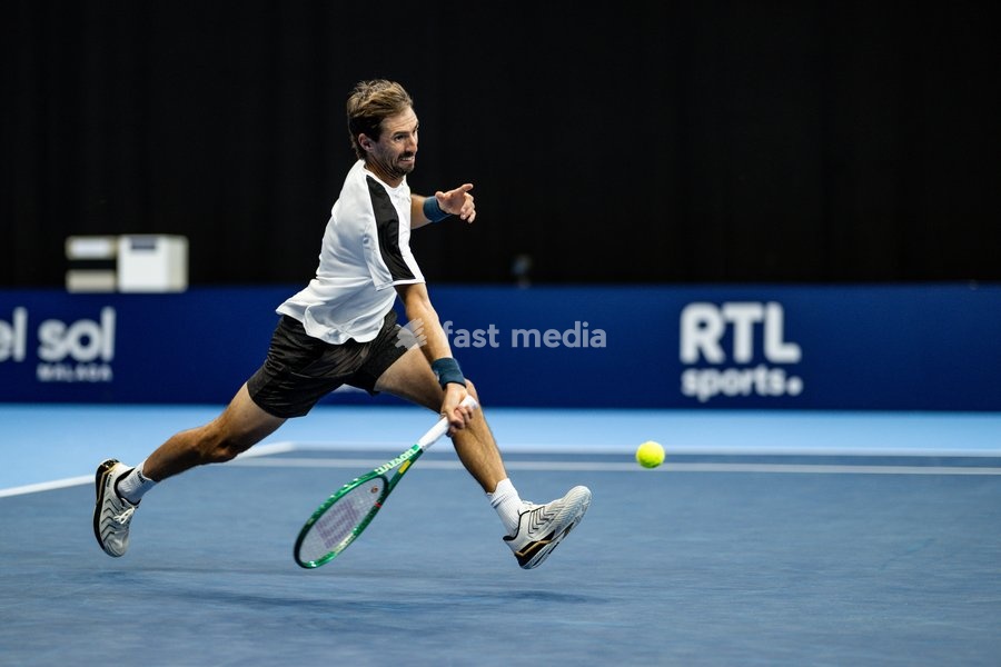 Andres Molteni of Argentina pictured in action during the European Open ATP tennis tournament in Brussels, on 19 October. This year's edition of the tournament is taking place from 17 to 25 October
