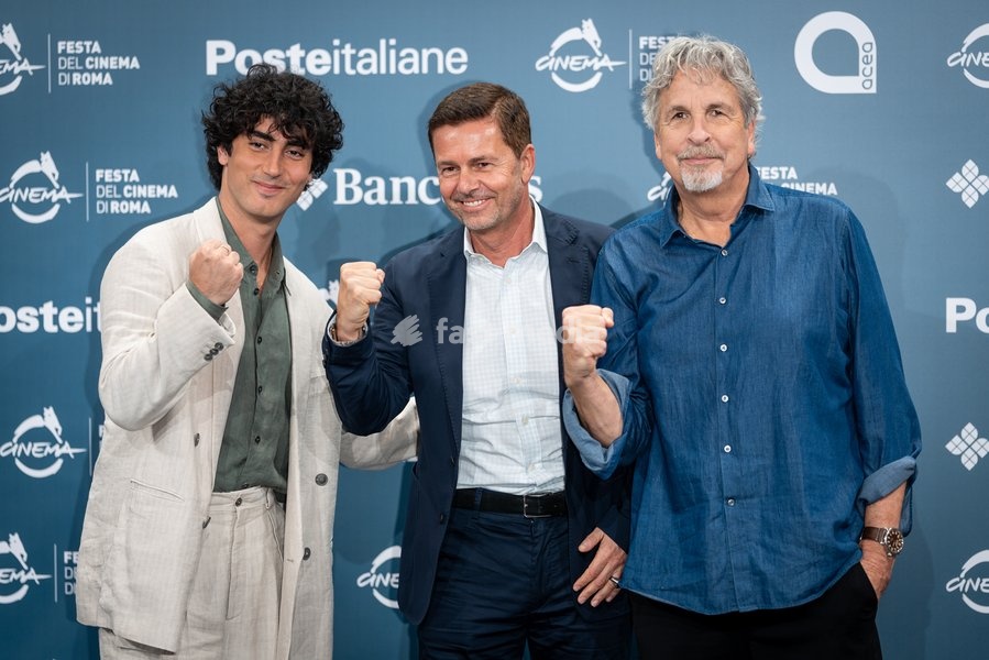 Anthony Ippolito, Christian Baha and Peter Farrelly attend the “I Play Rocky” photocall during the 21st Rome Film Festival at Auditorium Parco Della Musica in Rome, Italy on 19 October, 2026