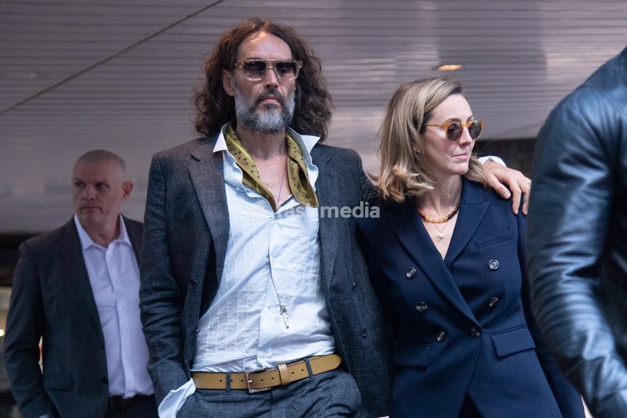 Russell Brand and wife Laura Brand departs Southwark Crown Court in London, England, UK on Monday 19 October, 2026. The actor and comedian is facing seven charges in the trial - three counts of rape, three charges of sexual assault and one of indecent assault