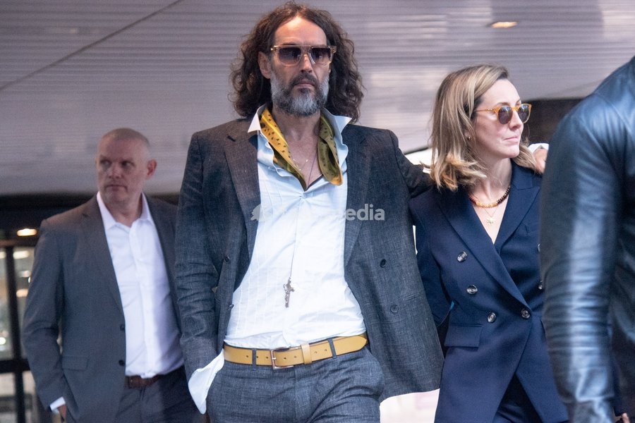 Russell Brand and wife Laura Brand departs Southwark Crown Court in London, England, UK on Monday 19 October, 2026. The actor and comedian is facing seven charges in the trial - three counts of rape, three charges of sexual assault and one of indecent assault