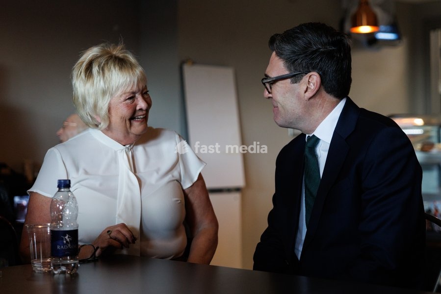 19/10/2026. Aberfan, United Kingdom. Prime Minister Andy Burnham and Welsh Secretary Stephen Kinnock visit to Aberfan to commemorate the 60th anniversary of the Aberfan disaster
