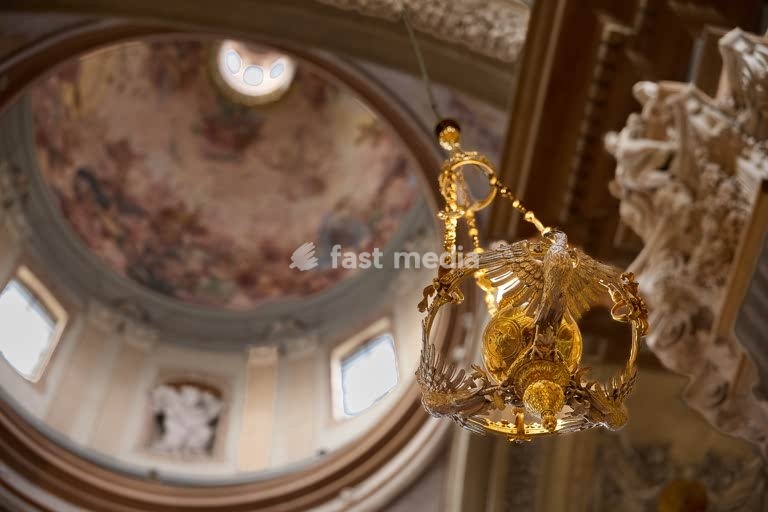 View into the Dome of the Church of St. Anne in Krakow