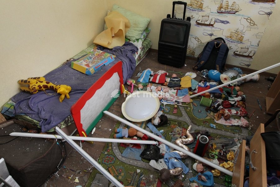 A room in a private house shows damage caused by a Russian bombardment in Dnipro, Ukraine, October 19, 2026. On Monday morning, Russian forces launched guided aerial bombs at the eastern city, damaging private homes and infrastructure. An 84-year-old woman was hospitalised in moderate condition