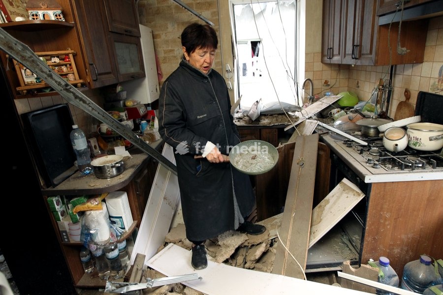 Valentyna Vasylivna shows around her house destroyed by a Russian bombardment in Dnipro, Ukraine, October 19, 2026. On Monday morning, Russian forces launched guided aerial bombs at the eastern city, damaging private homes and infrastructure. An 84-year-old woman was hospitalised in moderate…