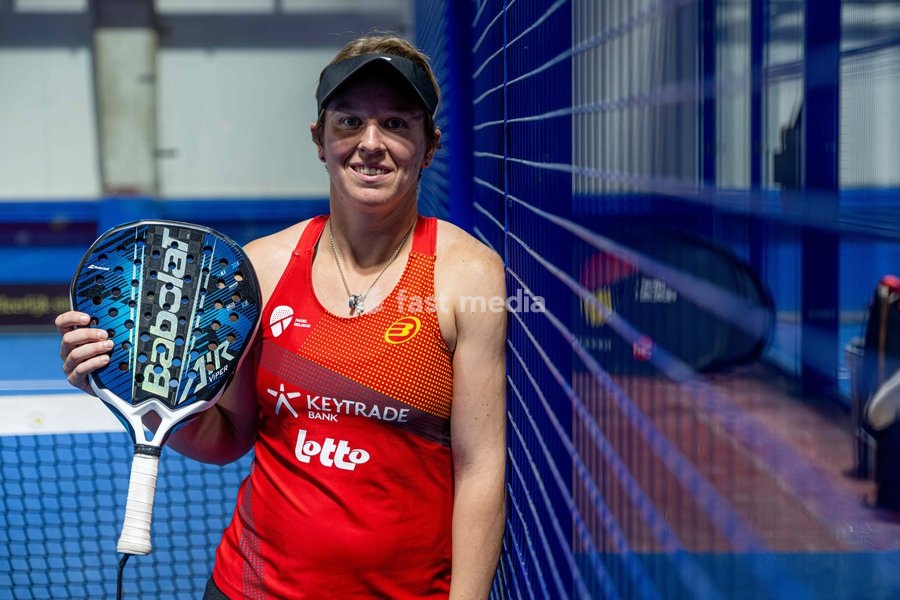 An-Sophie Mestach pictured during a press moment of the Belgian women's padel team, qualified for the Padel World Championship, Monday 19 October 2026 in Mechelen. The FIP World Cup will take place from November 2 to 7 in Doha, Qatar