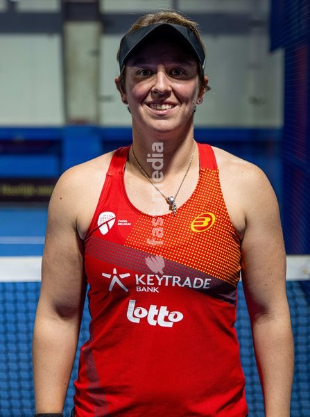 An-Sophie Mestach pictured during a press moment of the Belgian women's padel team, qualified for the Padel World Championship, Monday 19 October 2026 in Mechelen. The FIP World Cup will take place from November 2 to 7 in Doha, Qatar