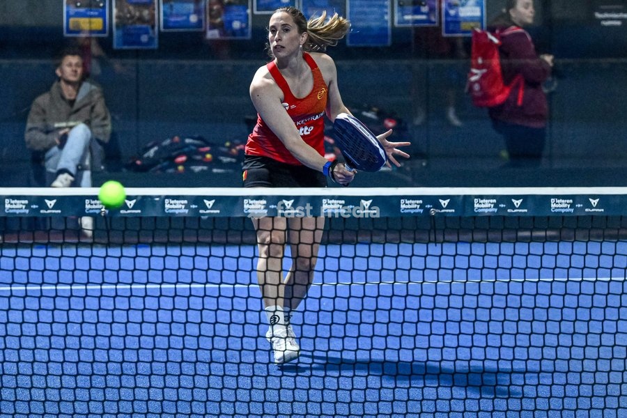 Helena Wyckaert pictured during a press moment of the Belgian women's padel team, qualified for the Padel World Championship, Monday 19 October 2026 in Mechelen. The FIP World Cup will take place from November 2 to 7 in Doha, Qatar