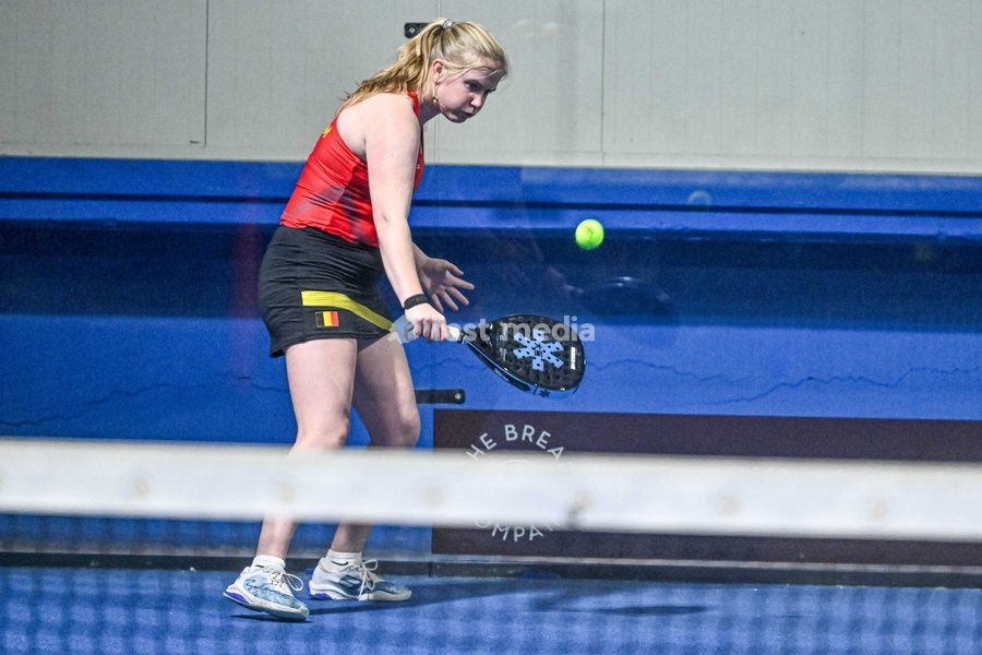 Michelle Van Mol pictured during a press moment of the Belgian women's padel team, qualified for the Padel World Championship, Monday 19 October 2026 in Mechelen. The FIP World Cup will take place from November 2 to 7 in Doha, Qatar