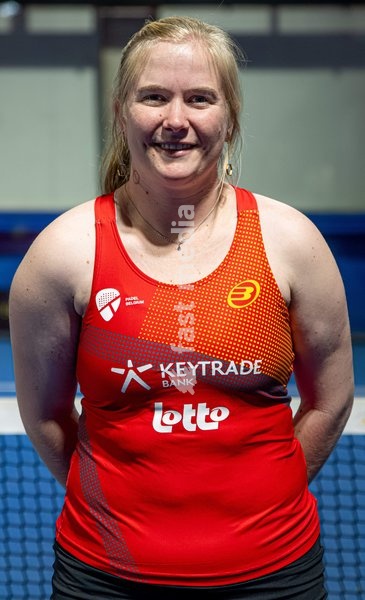 Michelle Van Mol pictured during a press moment of the Belgian women's padel team, qualified for the Padel World Championship, Monday 19 October 2026 in Mechelen. The FIP World Cup will take place from November 2 to 7 in Doha, Qatar