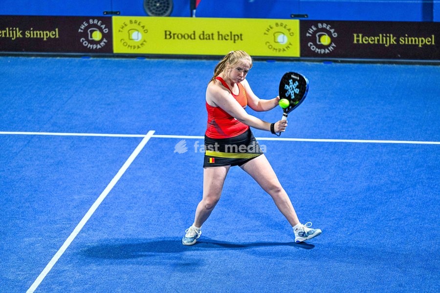 Michelle Van Mol pictured during a press moment of the Belgian women's padel team, qualified for the Padel World Championship, Monday 19 October 2026 in Mechelen. The FIP World Cup will take place from November 2 to 7 in Doha, Qatar