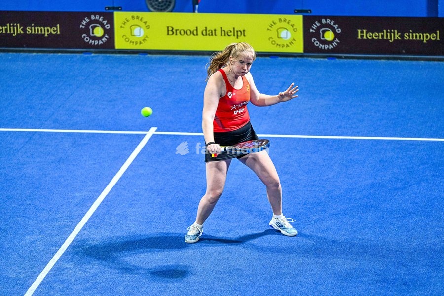 Michelle Van Mol pictured during a press moment of the Belgian women's padel team, qualified for the Padel World Championship, Monday 19 October 2026 in Mechelen. The FIP World Cup will take place from November 2 to 7 in Doha, Qatar