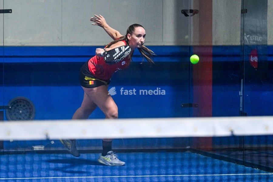 Rune Vierendeels pictured during a press moment of the Belgian women's padel team, qualified for the Padel World Championship, Monday 19 October 2026 in Mechelen. The FIP World Cup will take place from November 2 to 7 in Doha, Qatar