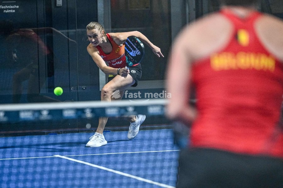 Elyne Boeykens pictured during a press moment of the Belgian women's padel team, qualified for the Padel World Championship, Monday 19 October 2026 in Mechelen. The FIP World Cup will take place from November 2 to 7 in Doha, Qatar