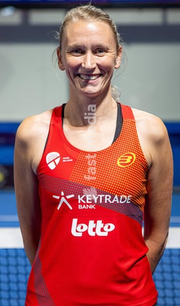 Elyne Boeykens pictured during a press moment of the Belgian women's padel team, qualified for the Padel World Championship, Monday 19 October 2026 in Mechelen. The FIP World Cup will take place from November 2 to 7 in Doha, Qatar