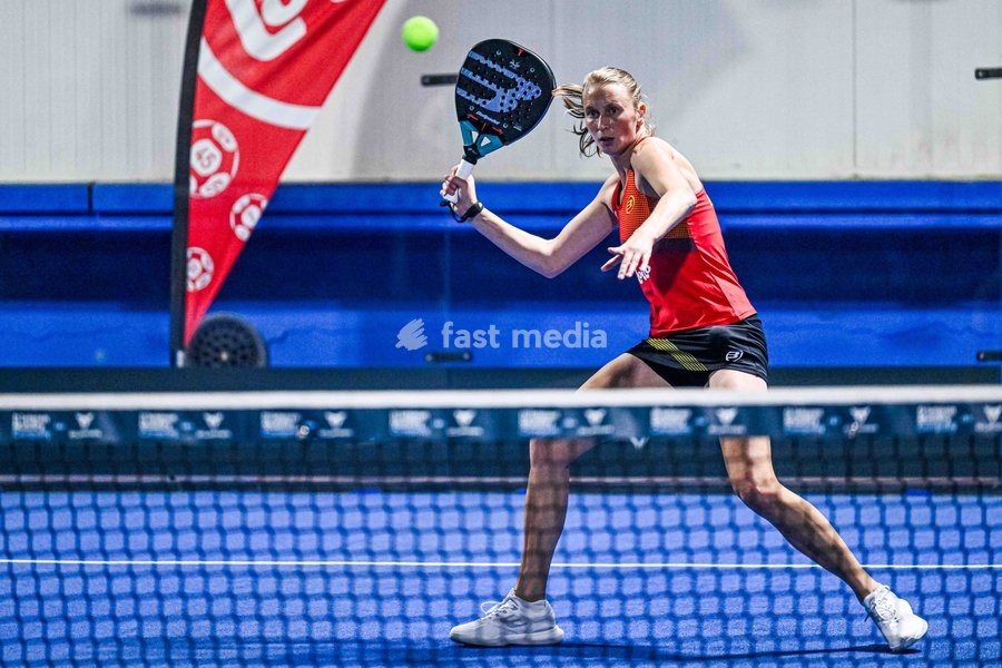 Elyne Boeykens pictured during a press moment of the Belgian women's padel team, qualified for the Padel World Championship, Monday 19 October 2026 in Mechelen. The FIP World Cup will take place from November 2 to 7 in Doha, Qatar