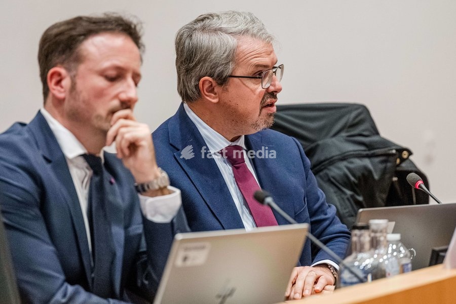 Belgian federal prosecutor Frederic Van Leeuw pictured during a session of the chamber commission for Justice, on Tuesday 20 October 2026, at the federal parliament in Brussels. The commission will discuss the recent shootings in Brussels